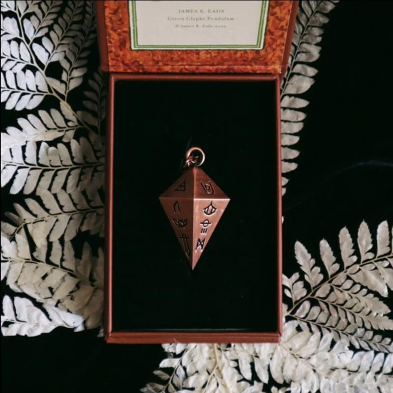 Green Glyphs Pendulum | Prisma Visions Bronze Divination Pendulum