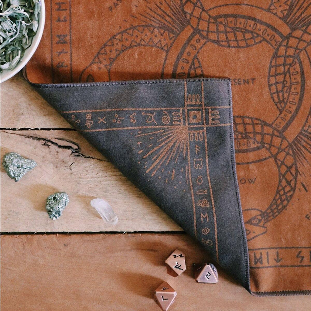 Green Glyphs Casting Cloth | Prisma Visions Altar Tarot Cloth