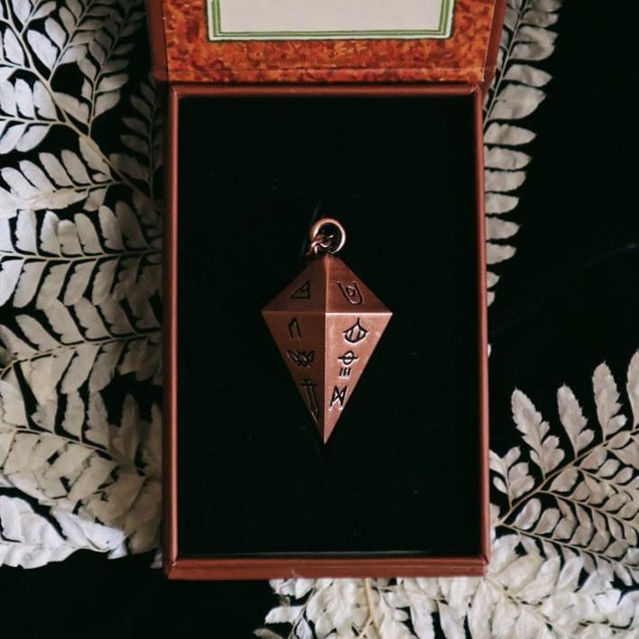 Green Glyphs Pendulum | Prisma Visions Bronze Divination Pendulum