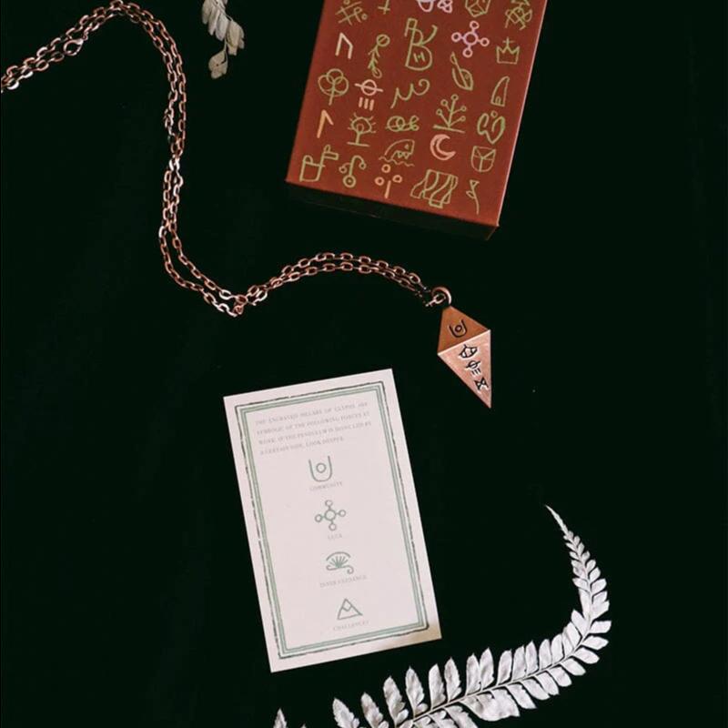 Green Glyphs Pendulum | Prisma Visions Bronze Divination Pendulum