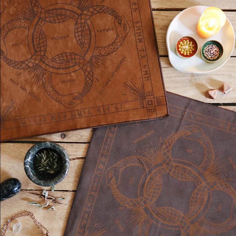 Green Glyphs Casting Cloth | Prisma Visions Altar Tarot Cloth