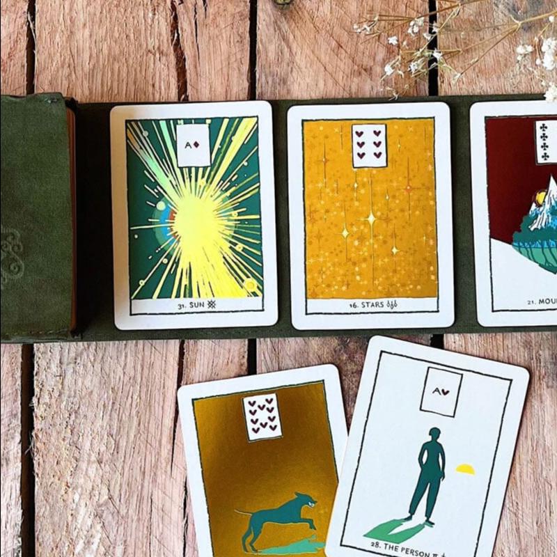 Original Green Glyphs Lenormand Satchel | Prisma Visions Pouch Tarot Lenormand