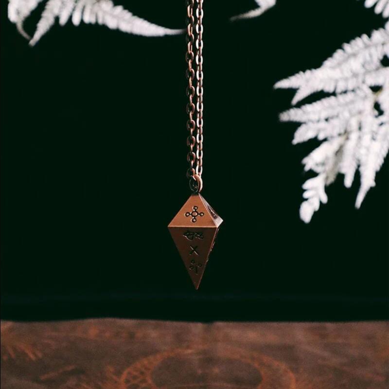 Green Glyphs Pendulum | Prisma Visions Bronze Divination Pendulum