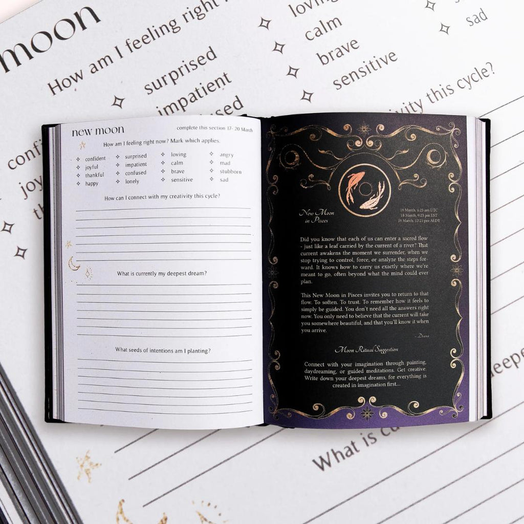Dreamy Moons 2026 Year of Growth Book - Onyx Black